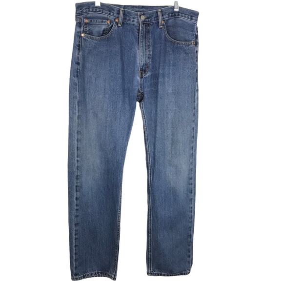 LEVI'S Mens 505 Medium Wash Straight Leg Jeans Sz W36L34 - Picture 1 of 6